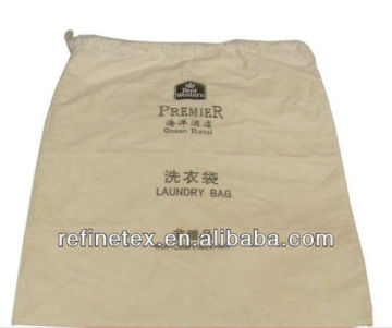 Greige fabric laundry bag for hotels and resorts