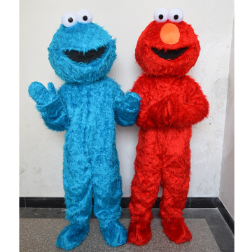 Factory direct selling high quality Long Fur Elmo Mascot Costume Character Cosplay Costume Cartoon Costume Elmo