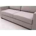 Modern Grey Leather Convertible Sofa Bed with Mattress