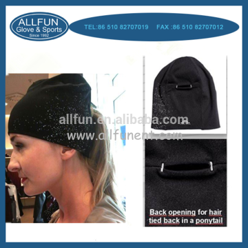2015 fashion design reflective printing sports running beanie hats with hole