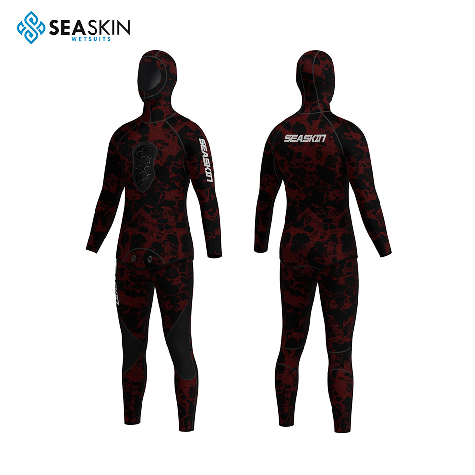 Seaskin 5mm Erkekler Başlıklı Wetsuit Spearsiting