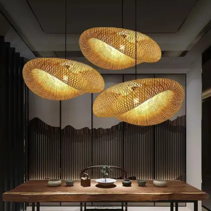 Chinese Bamboo Zen Chandelier for Home Interiors