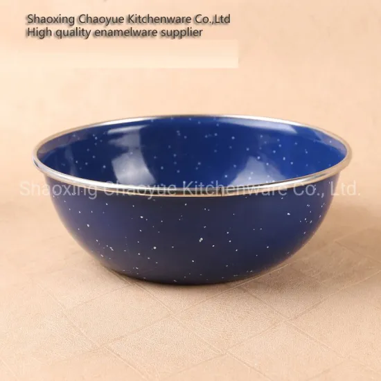 12pieces Enamel Camping Tableware Set Blue Metal Camping Bowls