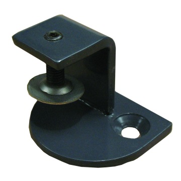 Metal Half Round Top Meja Pejabat Kaca Atas