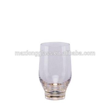 Clear Bulb High Ball Glass with gold circle