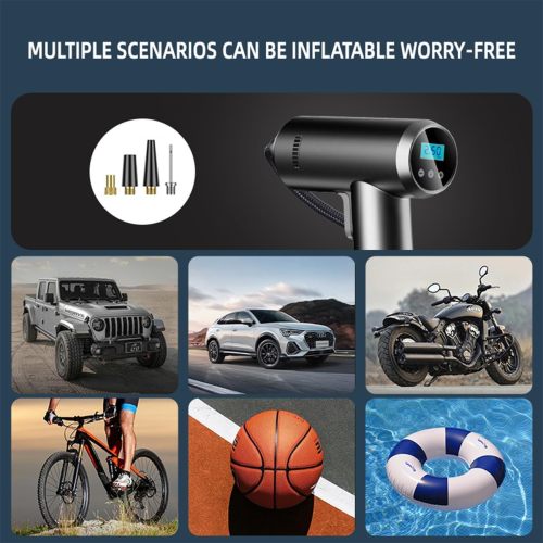 સ્માર્ટ ડિજિટલ પ્રેશર ગેજ સાથે ટાયર એર પમ્પ, એલઇડી લાઇટ, કાર મોટરસાયકલ બાઇક બોલ માટે ઓટો-શટ off ફ