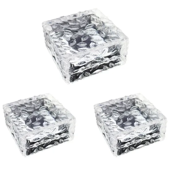 Solar Glass Brick Lights Path LED Lights Outdoor Ice Square Night Lamp for Garden Courtyard Pathway
