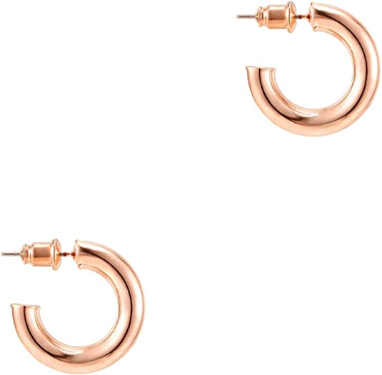 Boucles d'oreilles de cerceau épais légères de couleur pour femmes