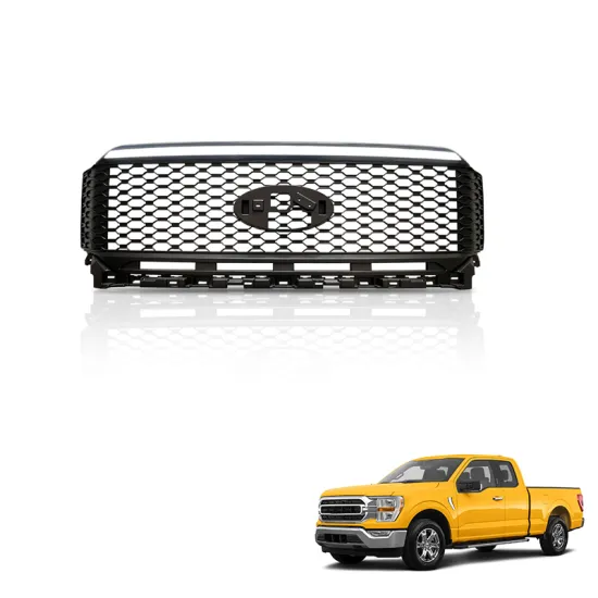 Gobison 2021 Ford F150 4x4 Pickup Truck Raptor Body Kit Front Bumper Grill with Flow LED Light