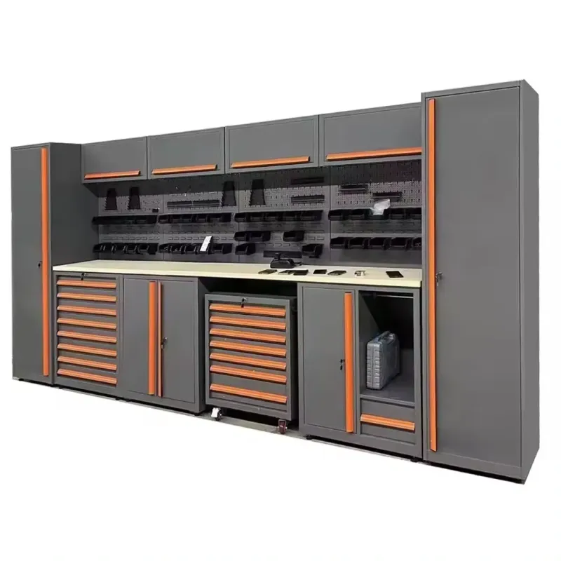 Heavy Duty Modular Garage Workbench with Lockable Tool Cabinet Drawers