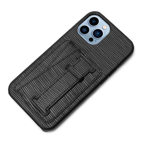 Epi pattern card pocket Retractable bracket phone case