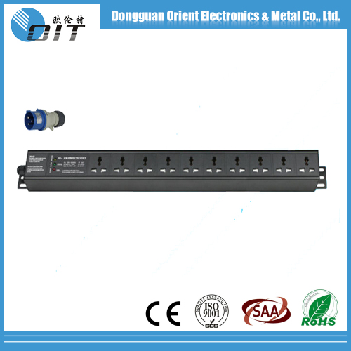 Universal type 10 ways PDU power socket with anti-lighting and anti-surge device