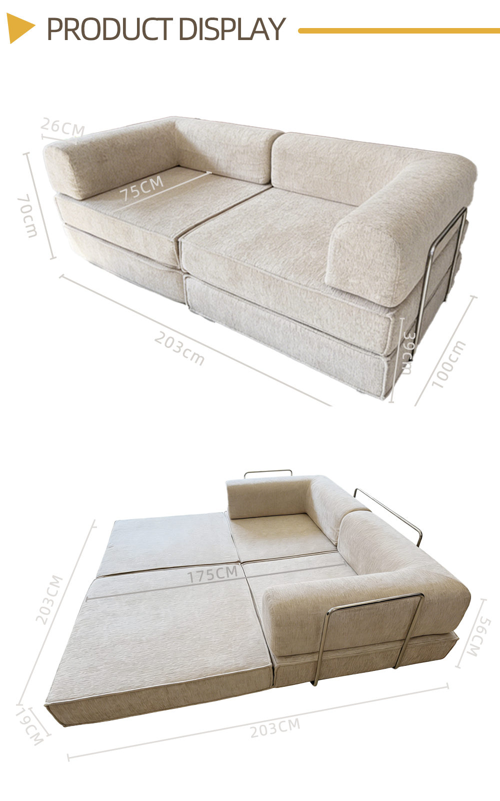 Space-Saving Compressible Sofa Bed for Export x