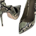Elegant Women's Snake Print Heels