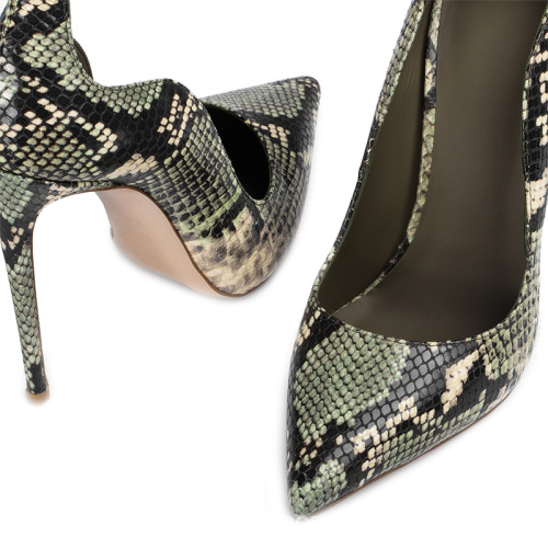Elegant Women's Snake Print Heels