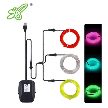 USB EL Wire 49.21ft Bright Neon Light Strip for DIY Festival Party Decoration