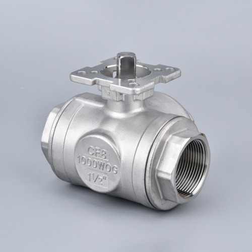 T-shaped three-way threaded ball valves