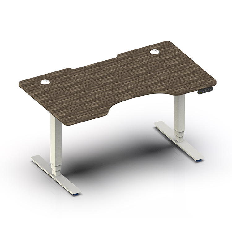Dvoumotorový stojící stůl s deskami stolů