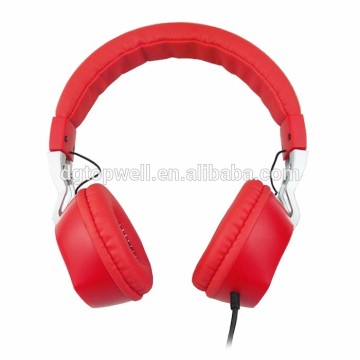 New arrival custom pantone red color wired headphone with logo printing