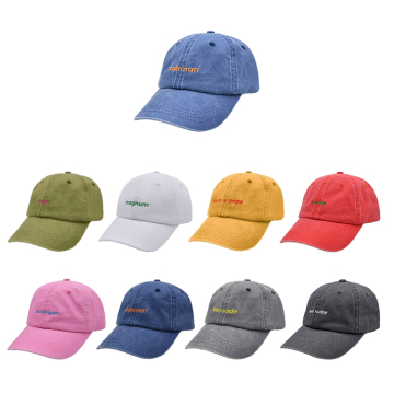 Unisex 6 panel cuci topi kapas ayah
