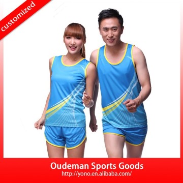 OEM unisex custom running singlets/wholesale running wear/wholesale unisex running shirts /athletic apparel manufacturers YN-653