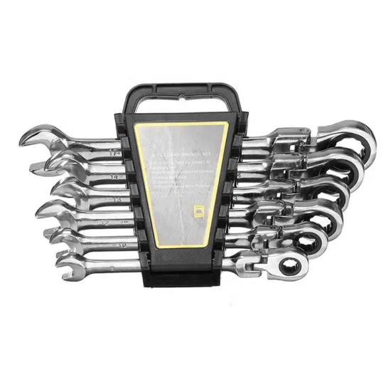 6PCS CR-V Handle Combination Wrench Set 8-17mm Chrome Vanadium Ratchet Spanner