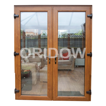 PVC Casement Door with Wood Grain Color