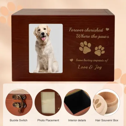 Pet Urns with Hair Keepsake Box for Dogs and Cats