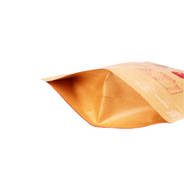 Túi đựng đứng tùy chỉnh bằng giấy kraft với ziplock