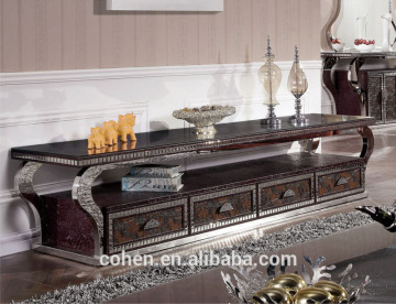 E108 cheap price luxury marble top tv wall unit/table living room furniture