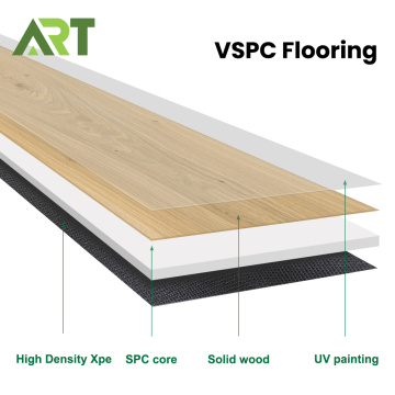 Plancher composite en plastique en pierre de placage