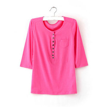 Women's T-shirt, Made of 160gsm Cotton, Customized Logos, Colors and Sizes are Accepted