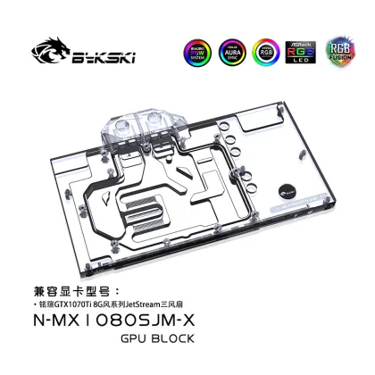 Bykski GPU Water Block for Maxsun GTX1070Ti JetStream Graphics Card - 5V/12V RGB N-MX1080SJM-X