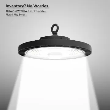 High Bay LED Lights: 100W, 150W, and 200W Commercial & Industrial Lighting Fixtures for Indoor Warehouse and Factory Use