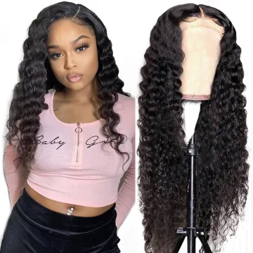 Deep Wave Raw Brazilian Virgin Human Hair Hd Full Lace Front Wig Wholesale Transparent Lace Frontal Wig For Black Women Vendor