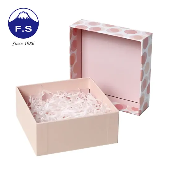 Elegant Pink Color Lid and Bottom Gift Box