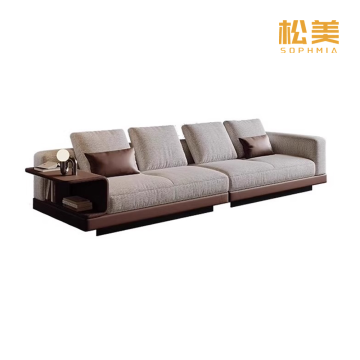 Современный тканевый модульный диван с боковой консолью для хранения