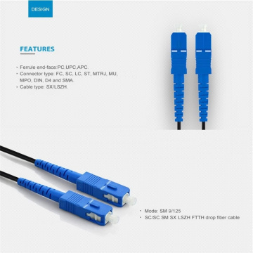 fiber cable patch cord 100m pre connectorized ftth fiber cable patch cord Manufactory
