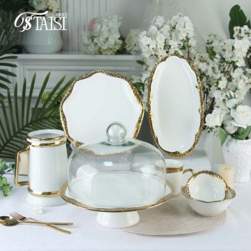 Eco-Friendly RY012 Ceramic Dinner Plates and Bowls Set