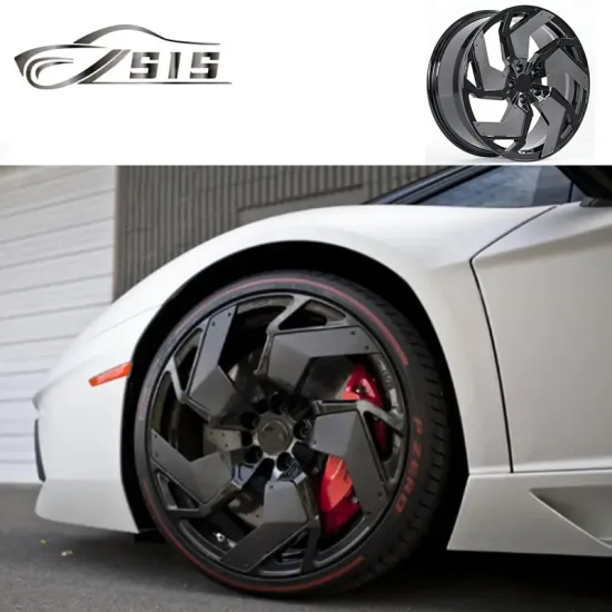 Carbon Fiber Wheel Hub LP700 - 20-21 Inch Forged Rims for Lambo LP700 with Carbon Fiber Vents