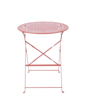 Table ronde pliante en métal 60 cm avec motif de feuilles