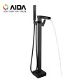 Waterfall Bub Filler Spout Black Bath Faucet