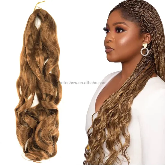 Hot sell  Synthetic shiny silk Wave straight Curls French Curly Crochet Braids Wavy braiidng hair