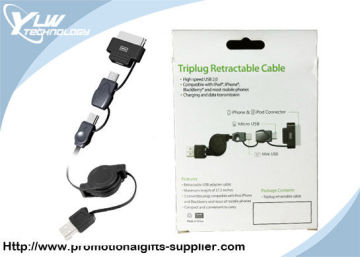 High Speed Usb 2.0 Micro Usb Cable , Retractable Micro Usb Cable Apple Iphone Accessories