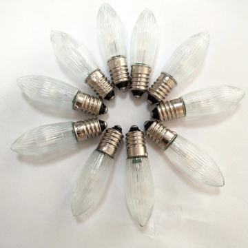 Clear Glass Candle Bulb C6 E10 Base Christmas Light