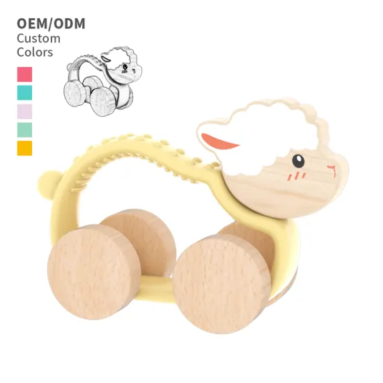Wholesale Food Grade Silicone Teething Toys: Racing Car, Bear, Sheep Rings