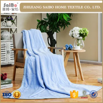 Wave jacquard plain knitted blanket wholesale