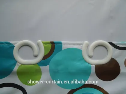 MAO MAO BALL FLOWERS PRINTED SHOWER CURTAIN