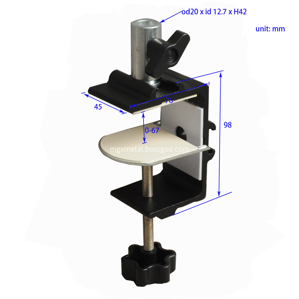 RTC0009 Aluminum Tablet Holder Clamp For Bed Size