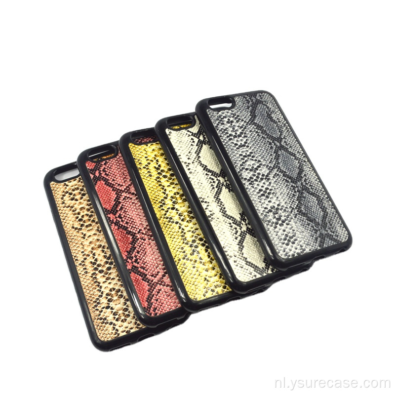 Aanpasbare trendy Snakeskin Shockproof -telefoonhoes